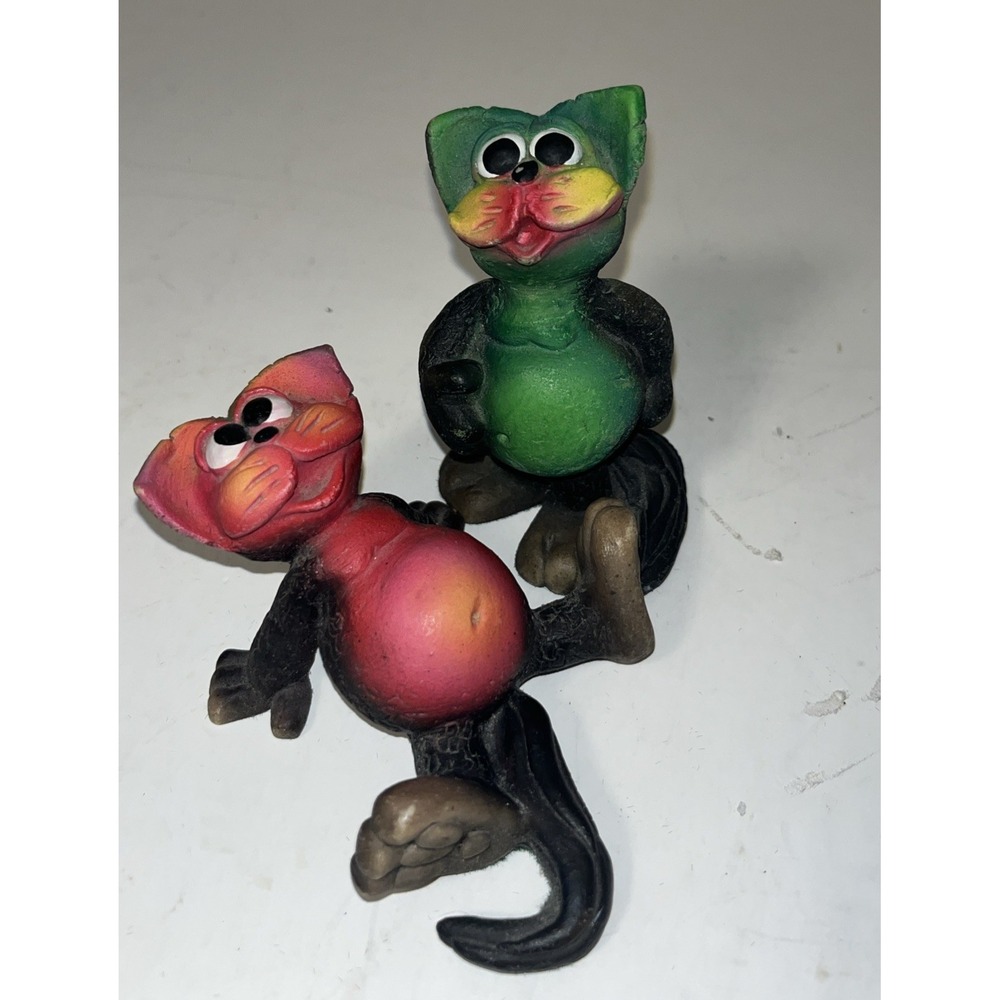 2 VTG 1996 Funny Pussins by Mary-Ann Orr, Panton Int. England, "Fish-In-Puss"